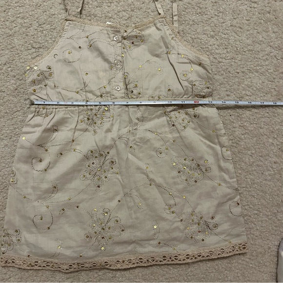 Beige Tank Top w/ Embroidery NWT - Picture 6 of 6